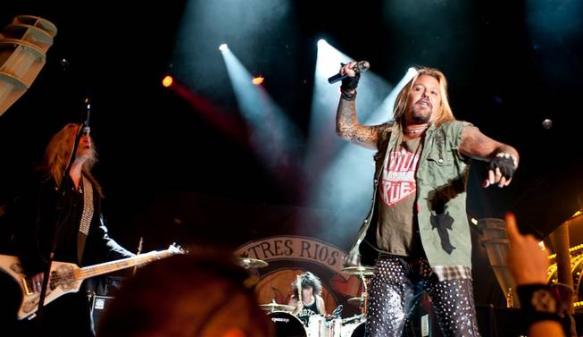 Vince Neil performs at Fremont Street Experience in downtown Las Vegas on Saturday, May 26, 2012.